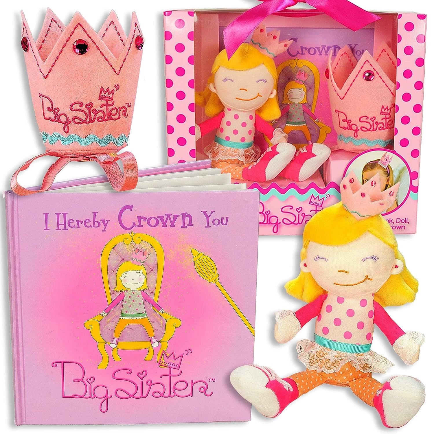 Amazon.com : Tickle & Main, Big Sister Gift Set- I Hereby Crown You Big Sister Book, Doll, and Ch... | Amazon (US)