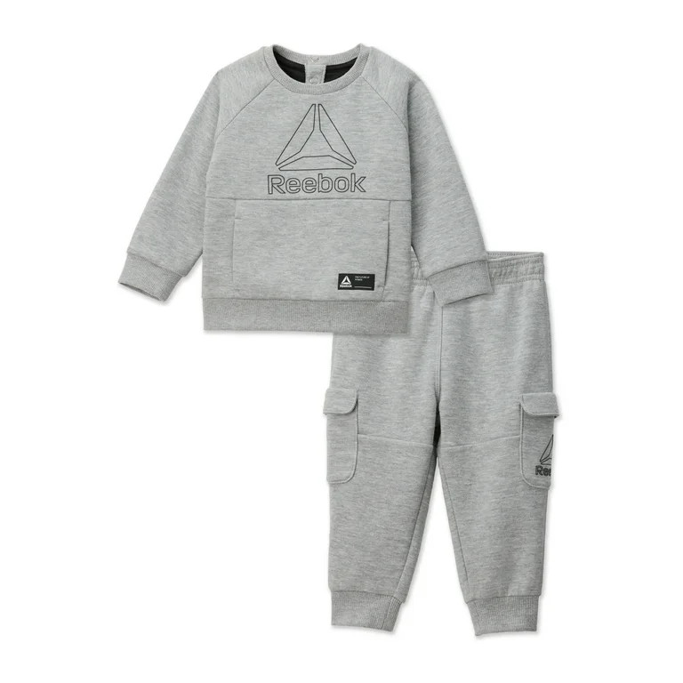 Reebok Baby Boy Crew Neck Pullover & Jogger Pant, 2 Piece Outfit, Sizes 0/3-24 Months | Walmart (US)
