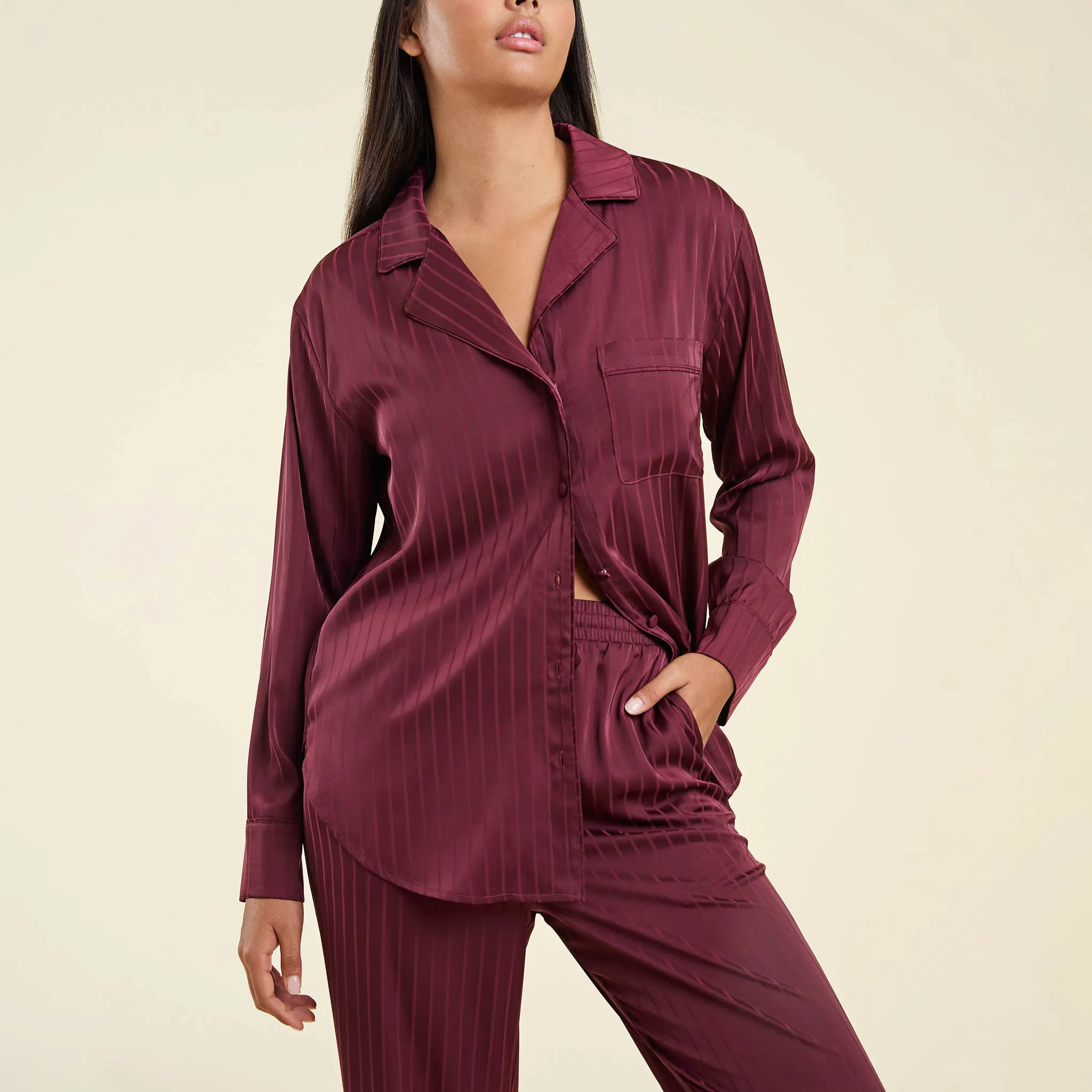 Satin Pajama Set | Merlot - nuuds | nuuds