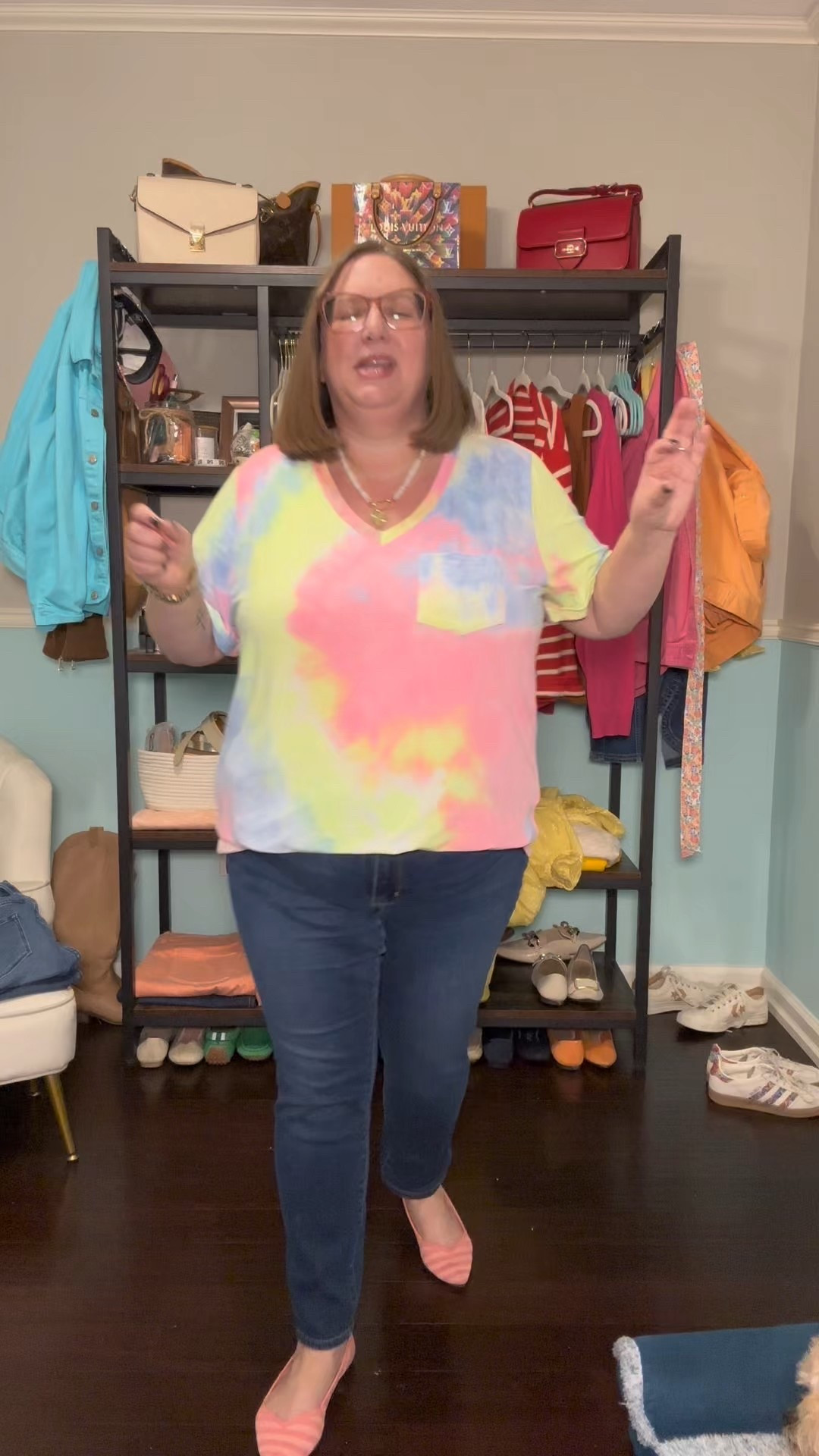 Tie dye tshirt is definitely different colors than online, but my video picks up the true colors. Top is from Amazon, but it’s Ritera brand which I’m loving. Jeans are 18P. I size up half in the Roth’s points  

#LTKPlusSize #LTKPetite #LTKOver40