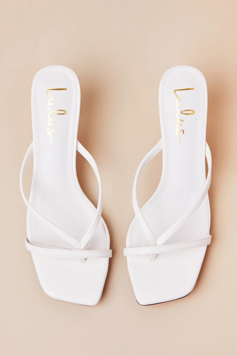 Jayson White Kitten Heel Strappy Thong Sandals | Lulus