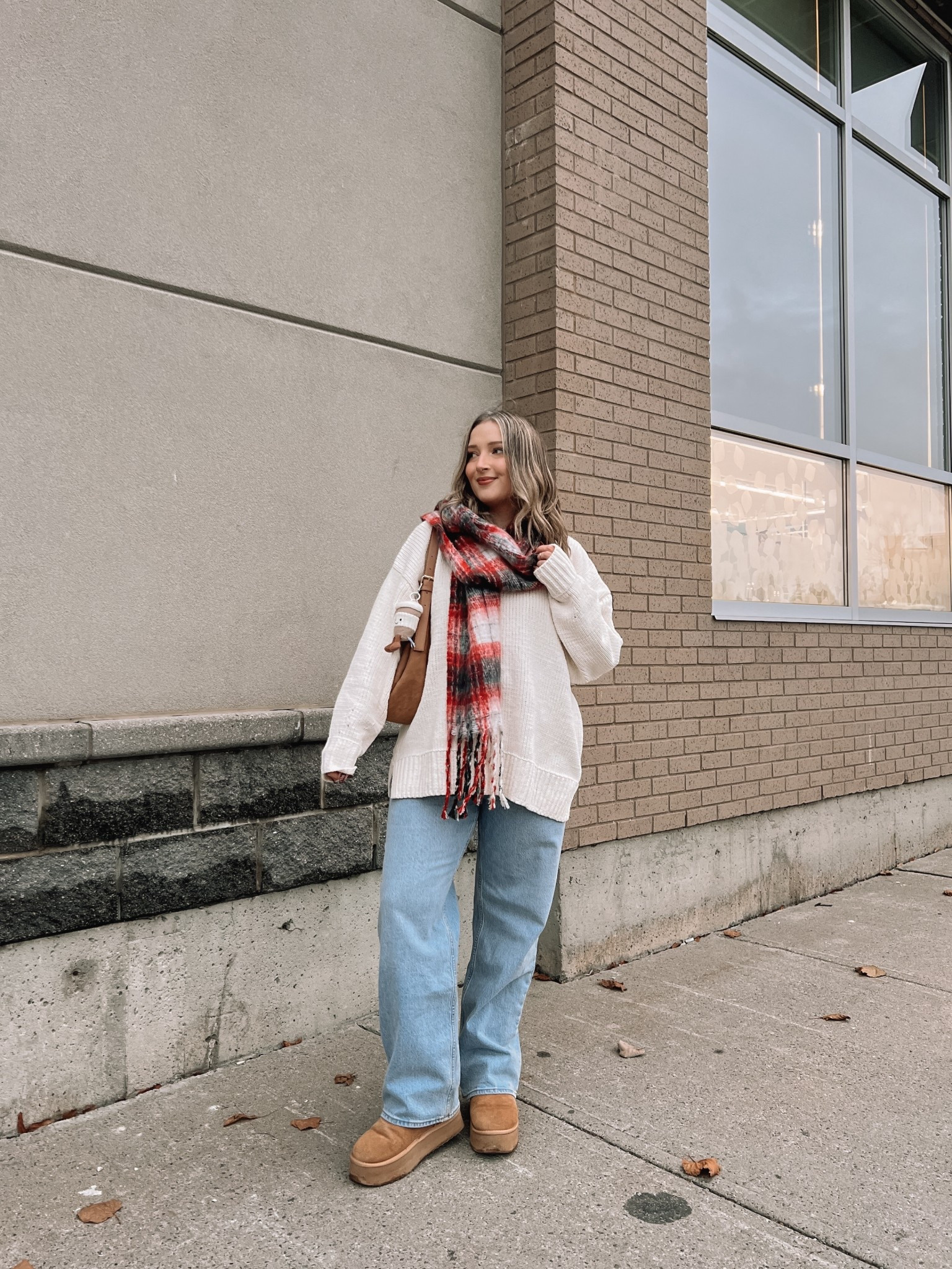 
Cozy Christmas outfit! Wearing my usual size L in the sweater - so incredibly soft! Wearing 32 in the jeans, could have done a 31 but I like a looser fit. Ugg look for less boots are super comfy and such good quality! I’m a 9.5-10 shoe and wear a 10 in these. Linked similar festive plaid scarves

#LTKholiday #LTKwinter #LTKmidsize