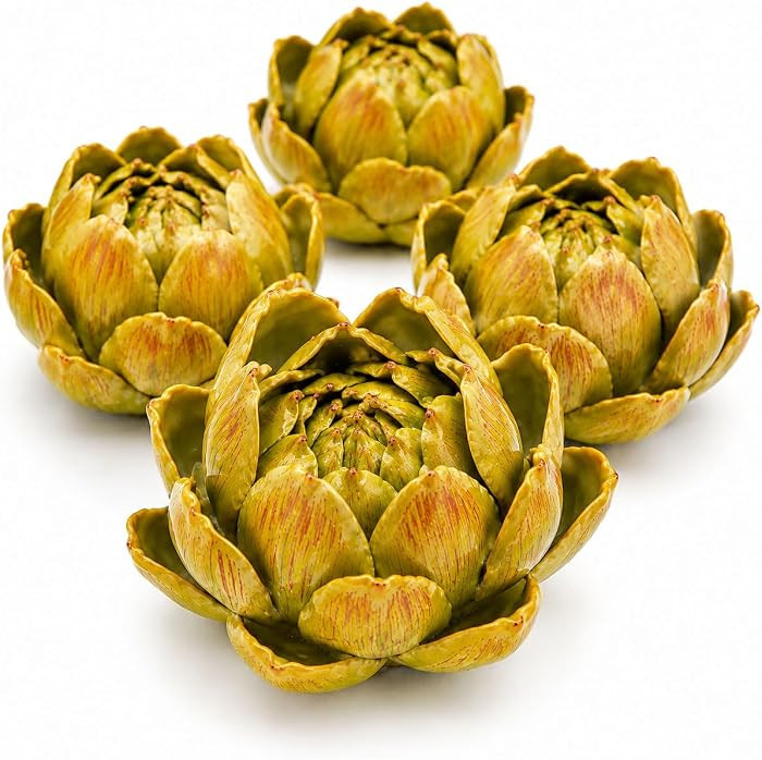 Artificial Artichoke Decor Set of 4, Realistic Faux Yellow Green Artichokes for Kitchen Counter, ... | Amazon (US)