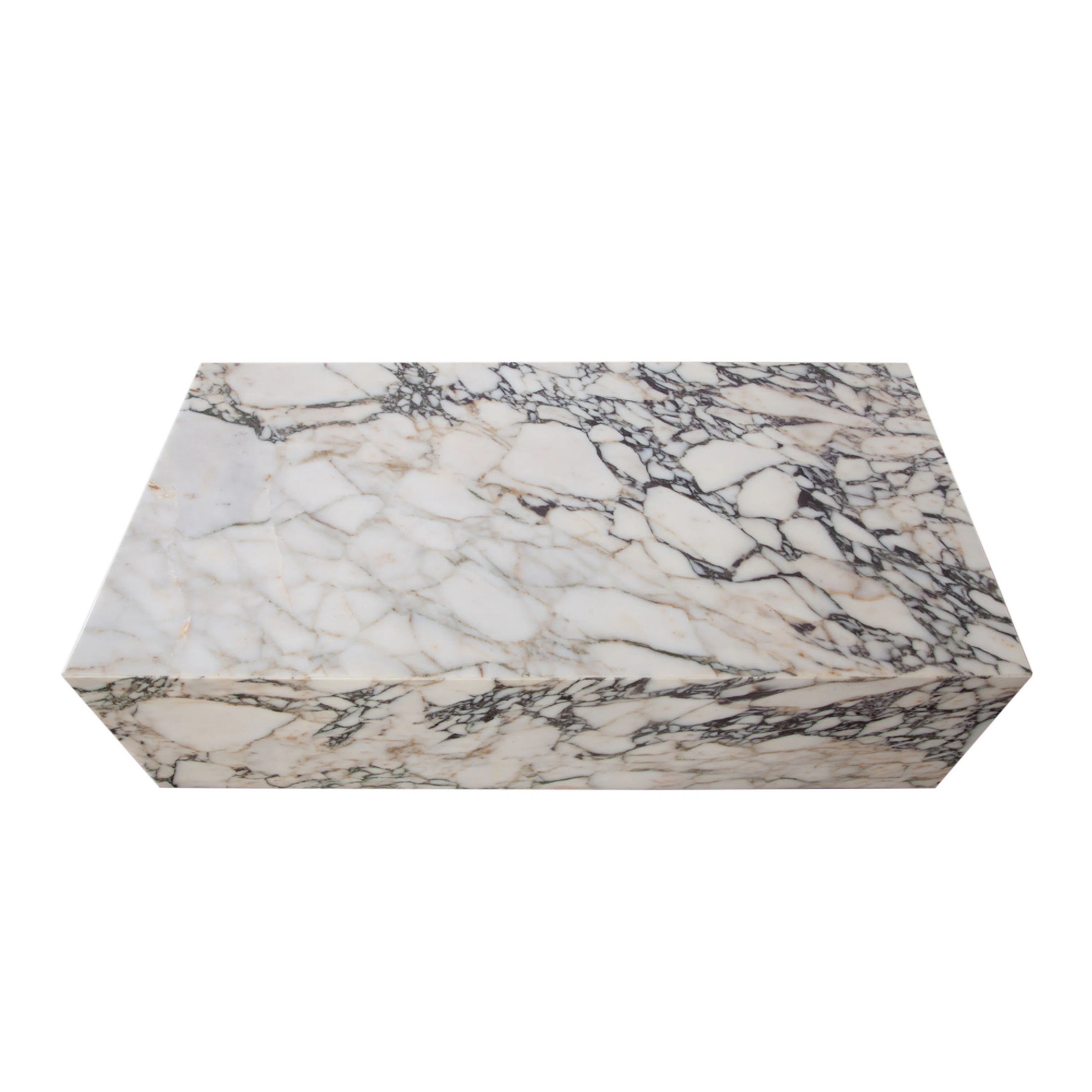 Rey Cocktail Coffee Table, 48 Inch Rectangular Natural  Marble Body | Wayfair North America