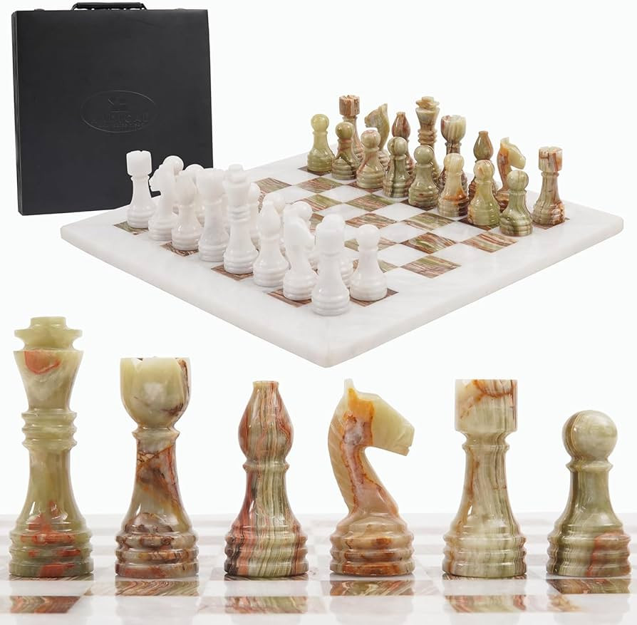 Radicaln Marble Chess Set 15" Inches White and Green Onyx with Storage Box Luxury Board Games for... | Amazon (US)
