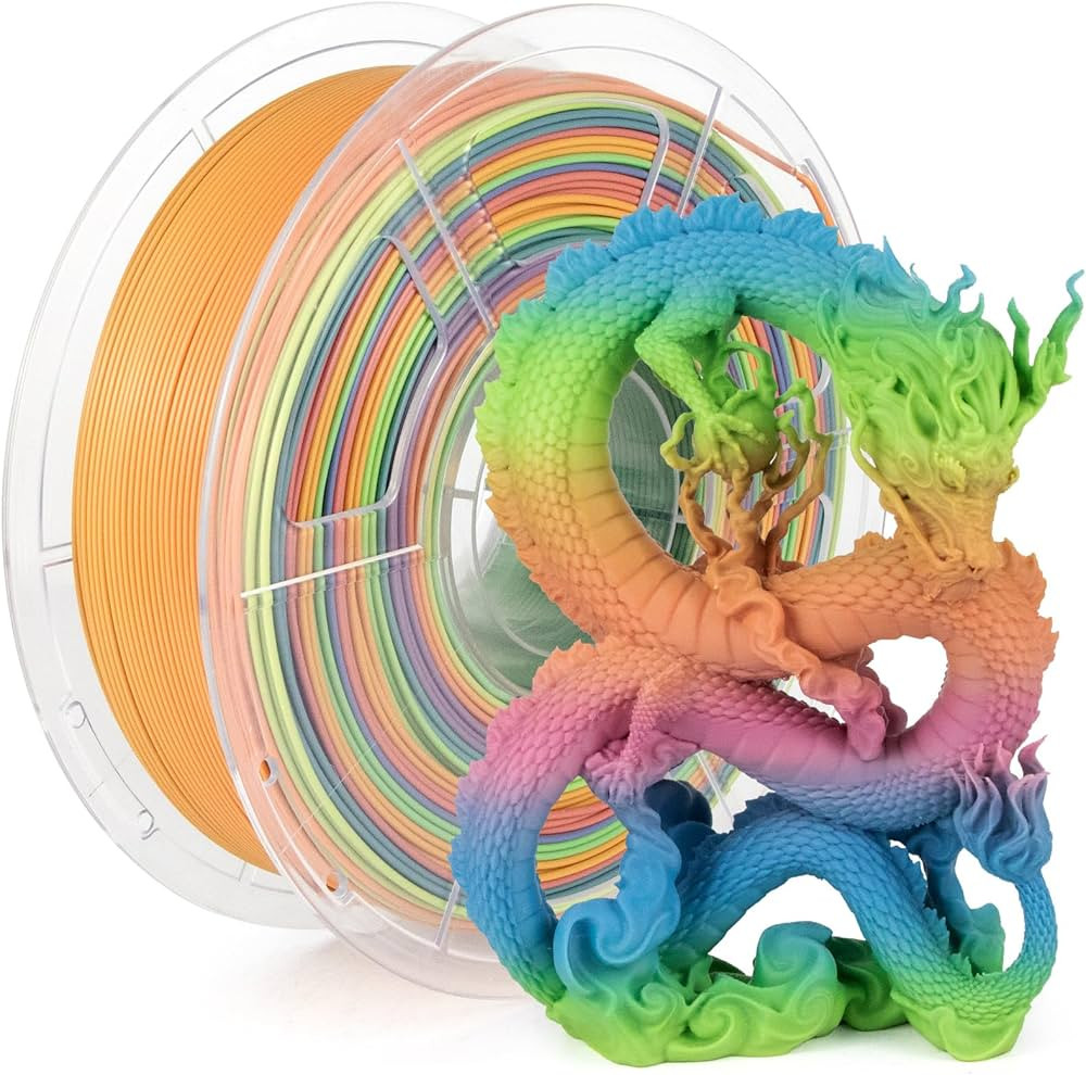 iSANMATE PLA+ Filament 1.75 mm Rainbow Filament, 3D Printer Filament Rainbow PLA, Color Change Fi... | Amazon (US)