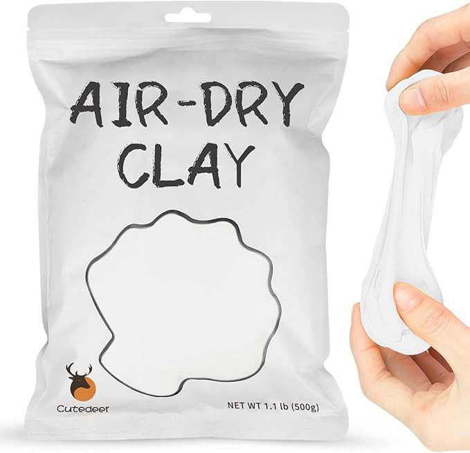 Cutedeer White Air Dry Clay, 1.1lb Foam Modeling Clay, Soft Squishy Molding for Kids Adults, Arts... | Amazon (US)