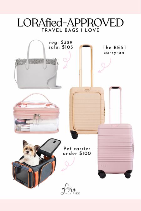 LORAfied Approved: Travel Bags I love 🩷

travel bags, luggage, carry on luggage, beis luggage, travel tote bag, amazon travel bags, pet carrier 

#LTKtravel #LTKsalealert #LTKitbag