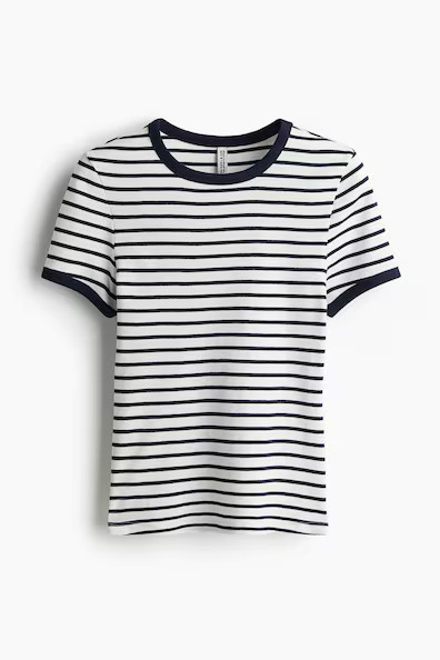 H & M - Fitted T-Shirt - White | H&M (US + CA)