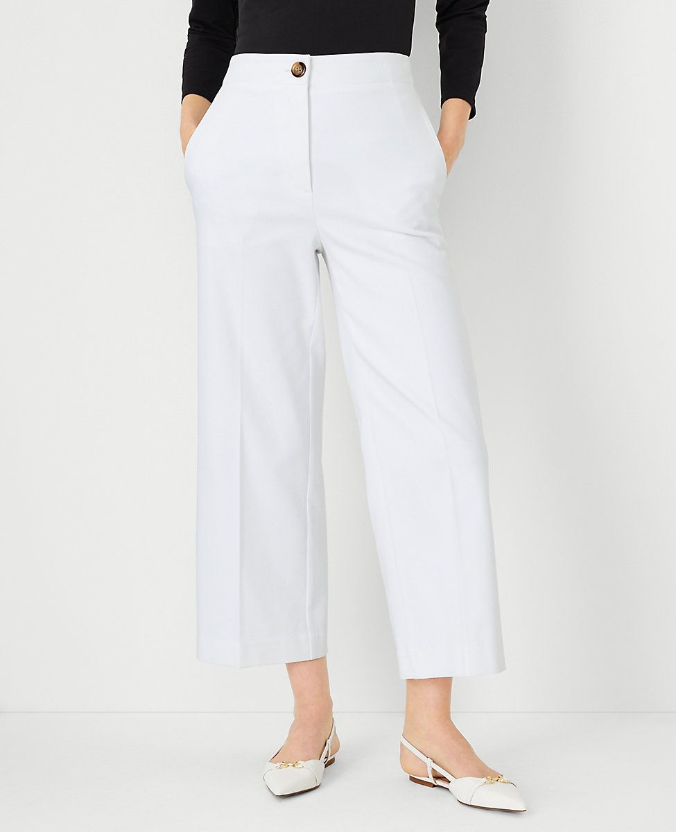 The High Rise Kate Wide Leg Crop Pant in Texture | Ann Taylor (US)