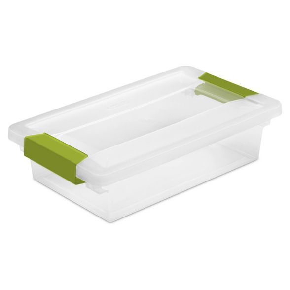 Sterilite Small Storage Tote with Clips Green | Target
