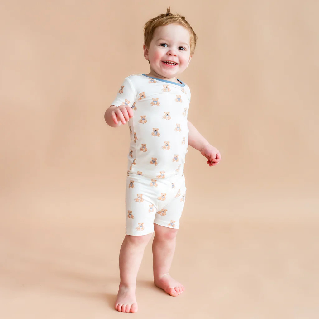 Short Sleeve Pajamas in Teddy Bear | Kyte Baby