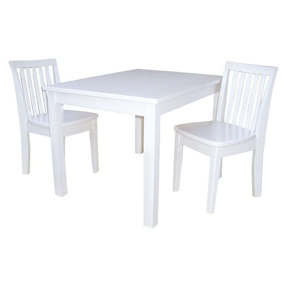 International Concepts 3 Piece Kids Table and Chair Set - Linen White | Target