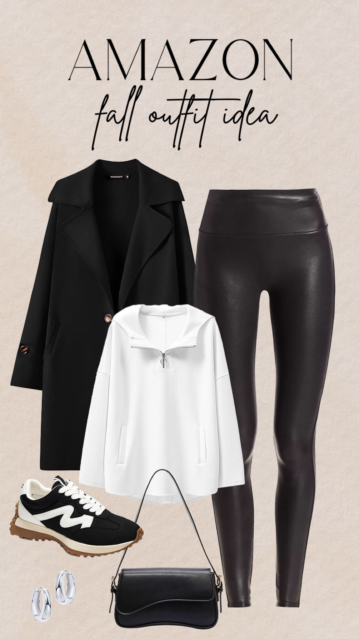 Casual but cute fall outfit idea from Amazon! 

#amazonfashion

Amazon finds. Amazon fashion. Amazon fall outfit. Amazon faux leather leggings. Amazon chic black coat. Amazon tunic sweatshirt. Amazon black and white fall style  

#LTKStyleTip #LTKFindsUnder100 #LTKSeasonal