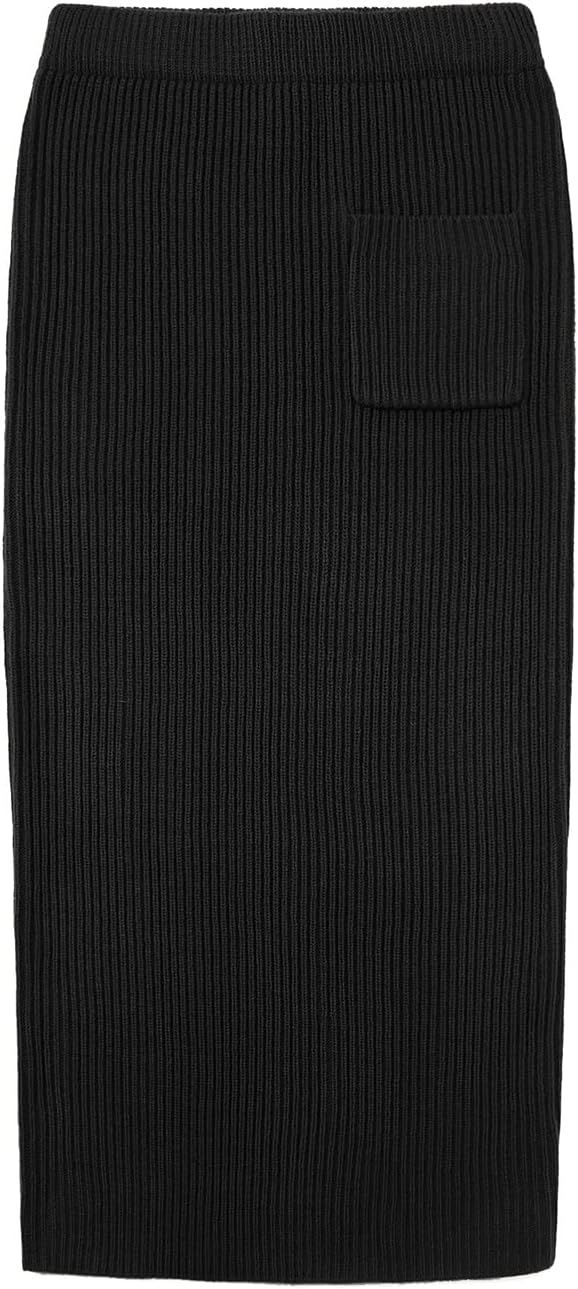 chouyatou Women's Turtleneck 2 Piece Outfits Ribbed Knit Sweater Midi Pencil Skirt Set | Amazon (US)