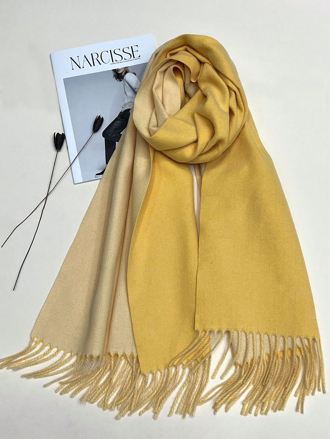 1 Stück Einfacher Dicker Bicolor Schal, Einfarbiger Langer Schal, Modische Wicklung | SHEIN