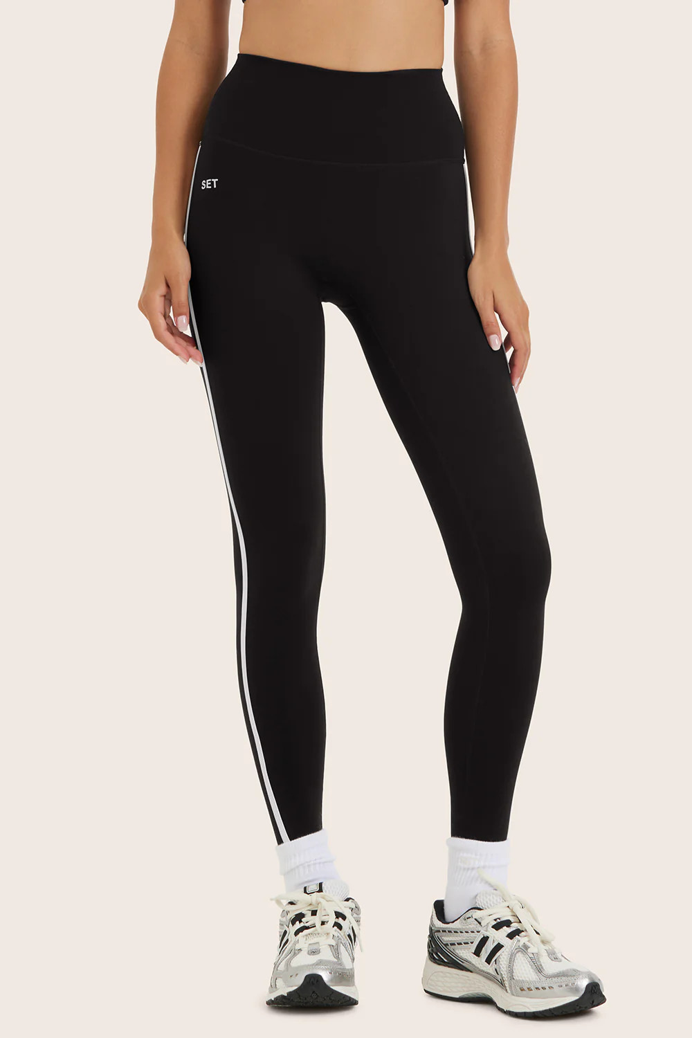 SPORTBODY® (BLOOPERS) SPORTY HIGH-RISE STRIPE LEGGINGS - ORCA | SET Active