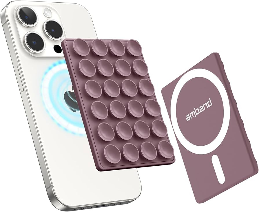 amBand Magnetic Suction Phone Mount for MagSafe Case, Silicone Cup Sticky Grip Holder for iPhone,... | Amazon (US)