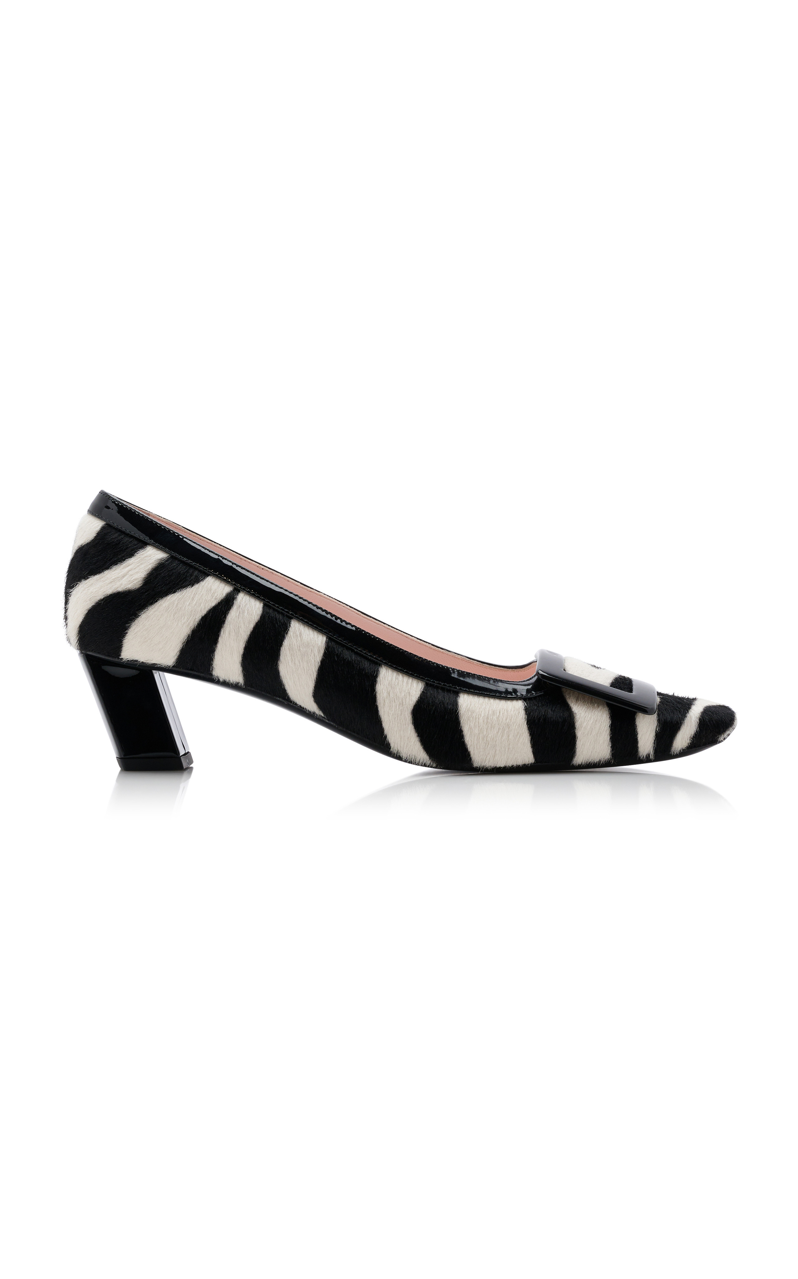 Belle Vivier Patent Leather-Trimmed Pony Hair Pumps | Moda Operandi (Global)