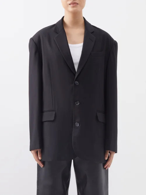 The Frankie Shop - Gelso Oversized Tencel-blend Blazer - Womens - Black | Matches (US)