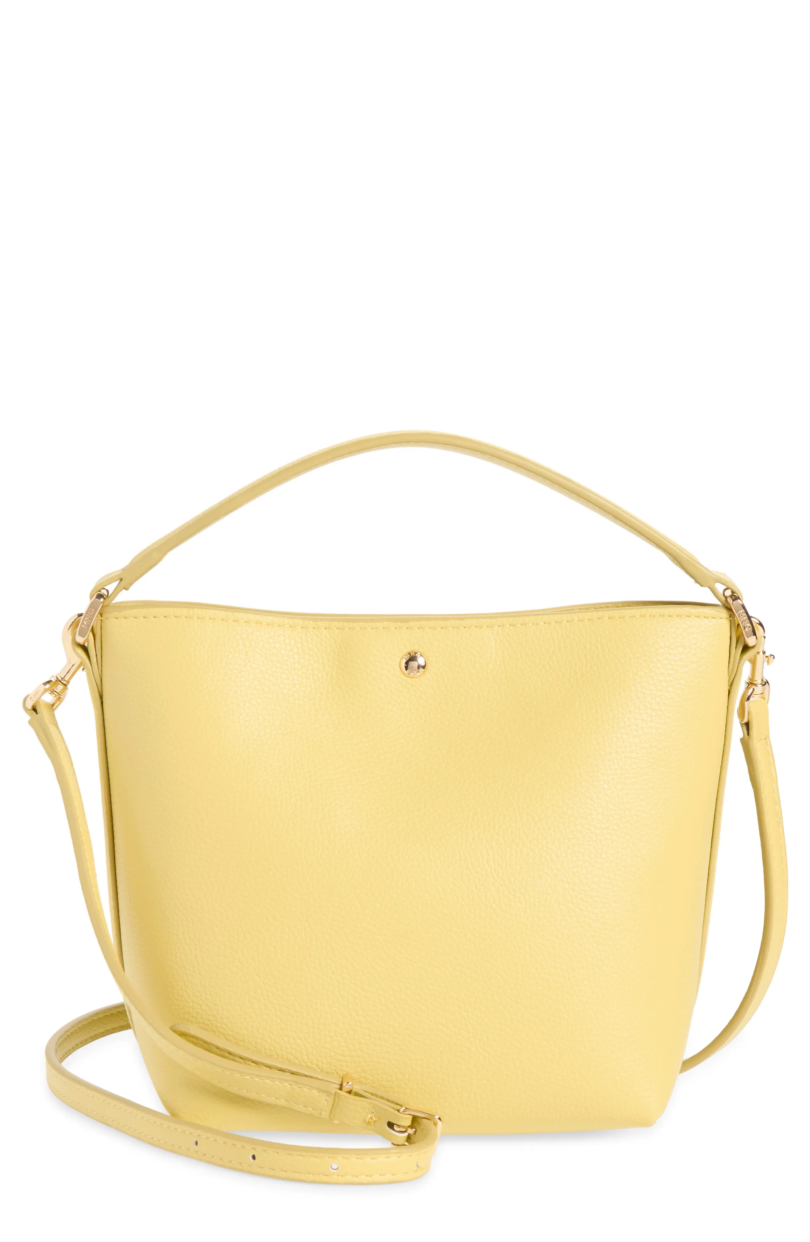 MANGO Faux Leather Bucket Bag in Vanilla at Nordstrom | Nordstrom