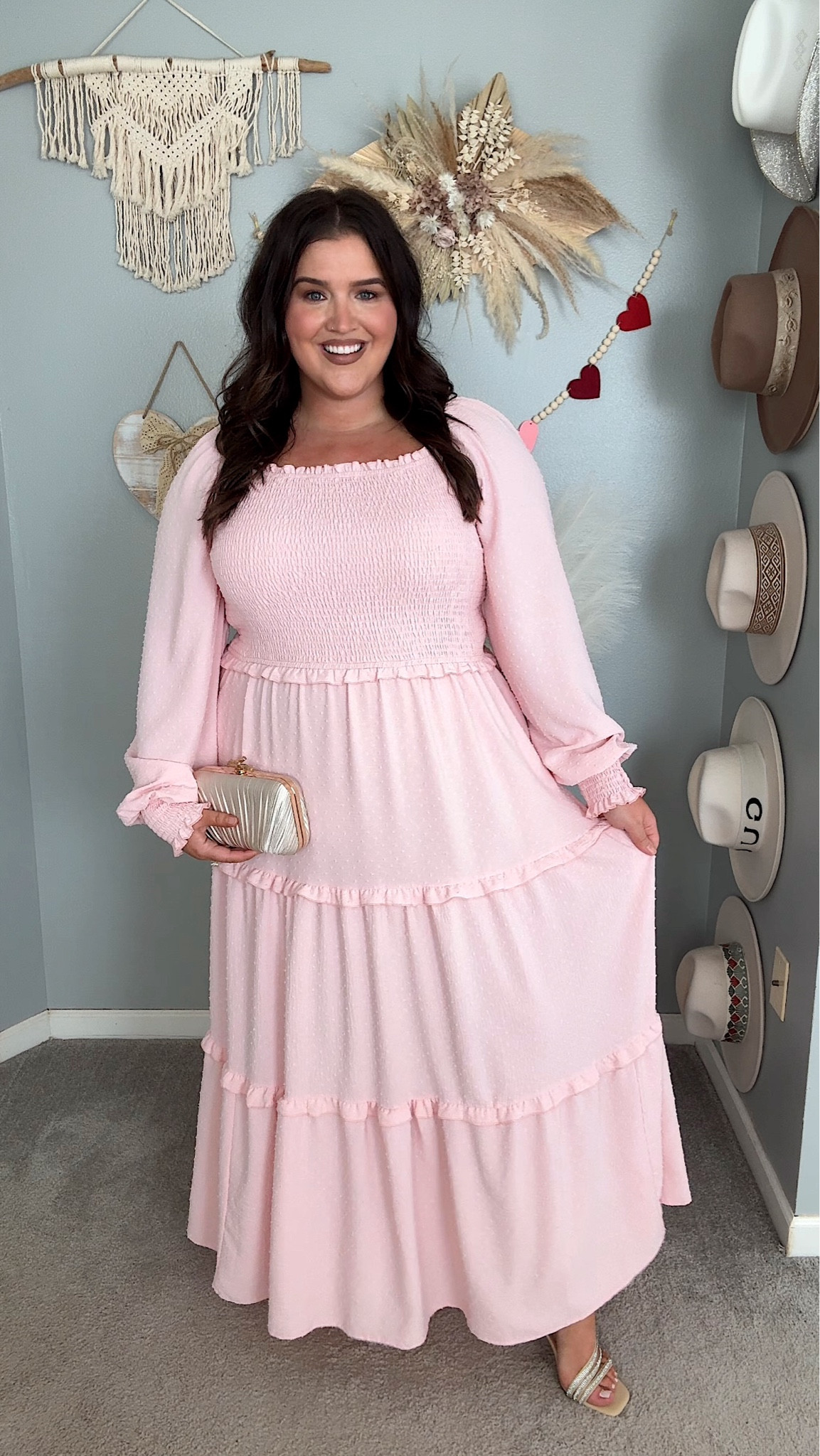 Amazon long sleeve light pink maxi dress 💓 Valentine’s Day or Galentine’s party inspo. Would also make a great option for baby shower! Size XXL

#LTKFindsUnder50 #LTKStyleTip #LTKPlusSize