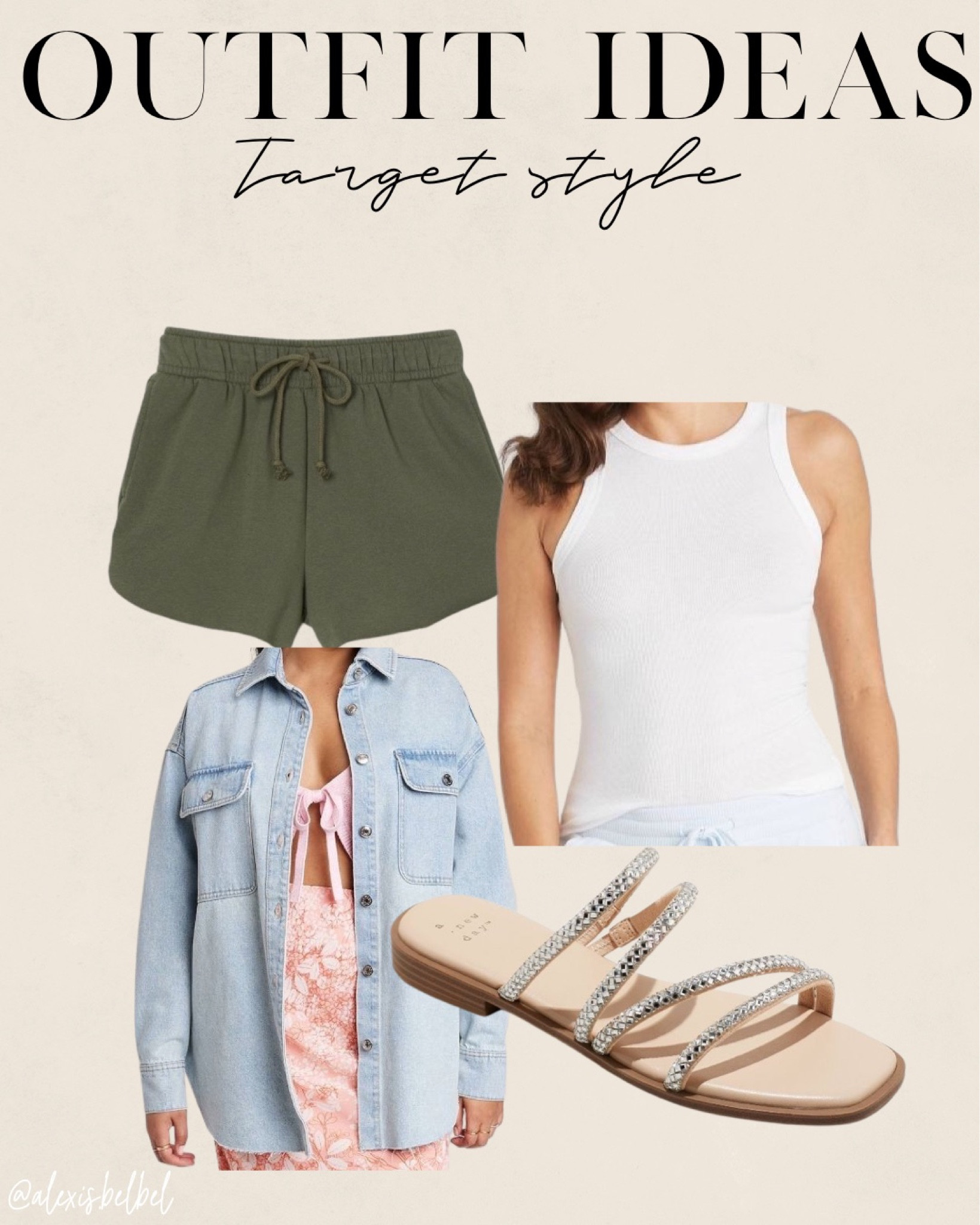 Target vacation outfit: denim shirt, white tank, comfy shorts 

#LTKunder50 #LTKunder100