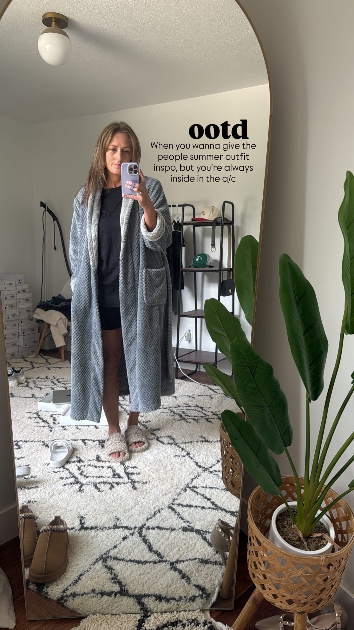 6/30/25 The coziest house slippers 🤗

House slippers. Robe. Bathrobe. Everyday outfits. Easy outfits. Easy outfit ideas. Neutral basics. Summer outfits. Summer outfit idea. Casual outfits. Basic mom outfit. Casual outfit idea. Casual outfit. Everyday outfit. Mom outfit. Street style. Casual mom outfit. 

#LTKSeasonal #LTKOver40 #LTKFindsUnder100