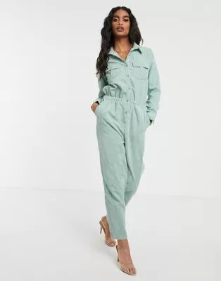 Missguided cord utility jumpsuit in mint | ASOS US