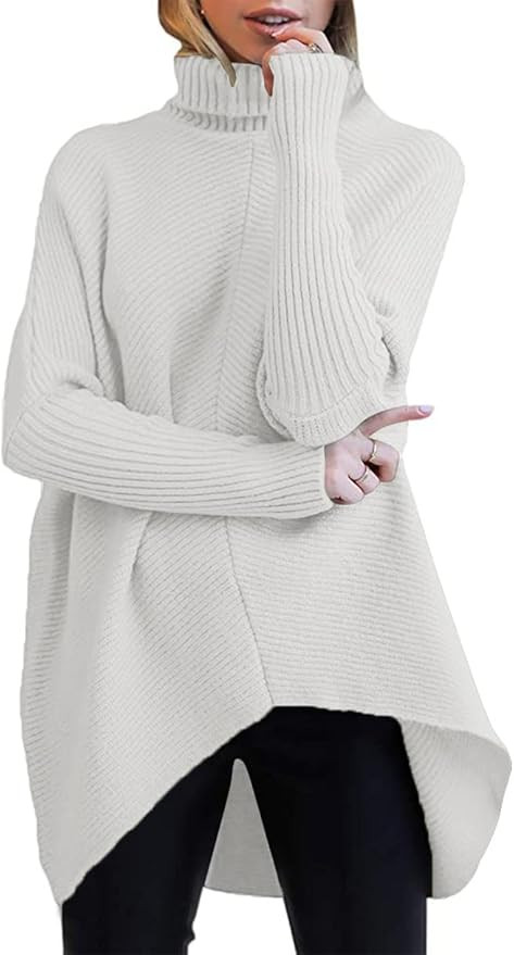 ANRABESS Turtleneck Knit Pullover Tunic Sweater | Amazon (US)