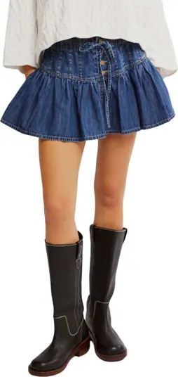 Roselle Drawstring Denim Miniskirt | Nordstrom