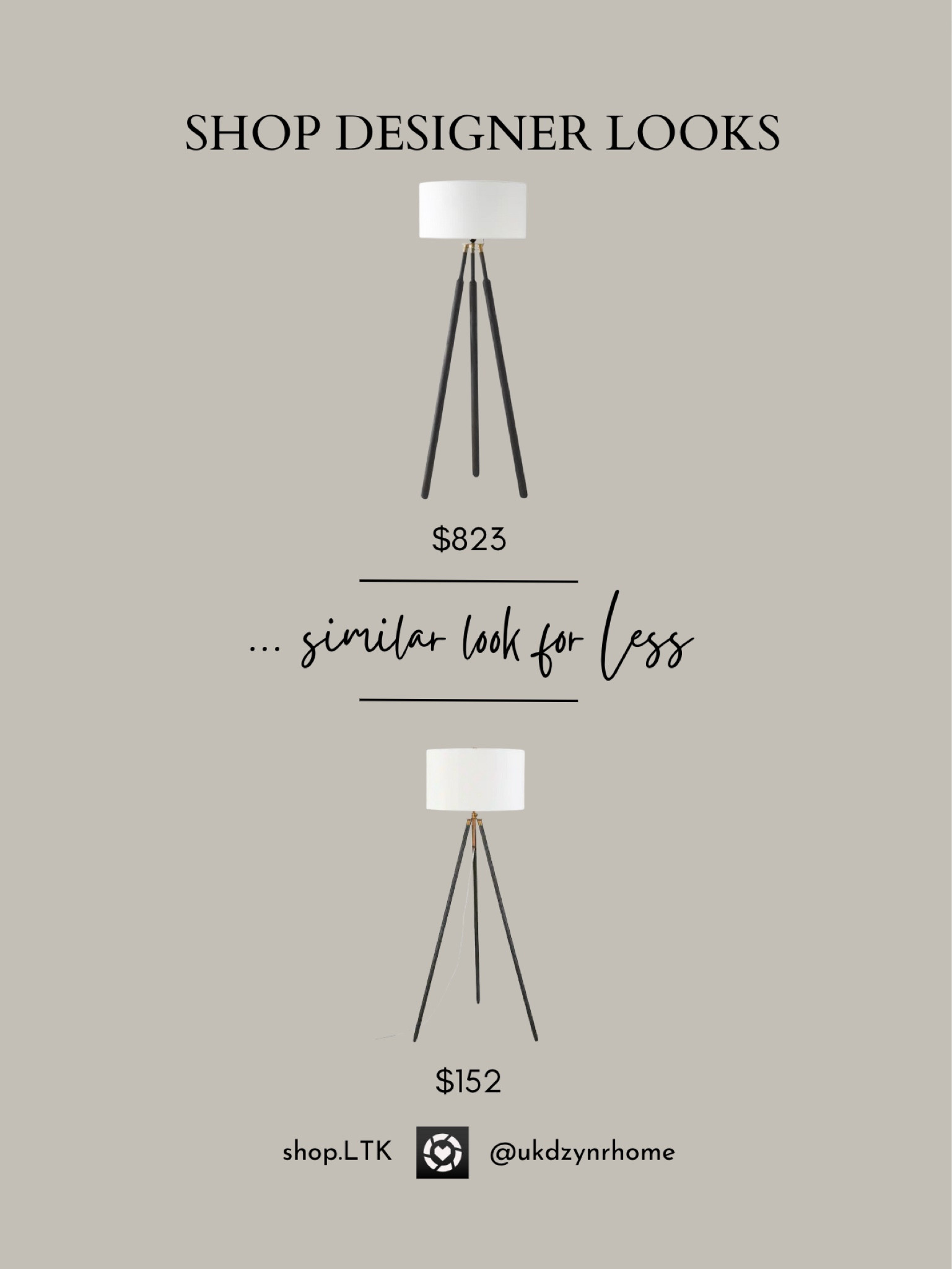 Shop Designer Looks..similar looks for Less

Home Decor
Tripod Floor Lamp

#LTKhome #LTKFind