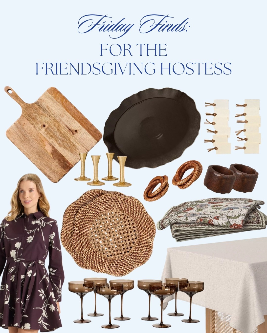 Friday Finds: Friendsgiving Hostess Edition ✨ these beautiful hosting items are perfect to host an elevated Friendsgiving, Thanksgiving, or fall dinner party! And they’re not covered in turkeys or leaves, so they’re perfect to add to your hosting closet rotation all year round 🤎 super affordable and versatile, I’ve added many of these items to my own hosting collection. 

Friendsgiving theme ideas coming soon 👀 and I think I’ll make Friday Finds a series! Let me know what you want me to shop for next 🤎

Love you, mean it 🫶🏼

#LTKHome #LTKFindsUnder50 #LTKSeasonal