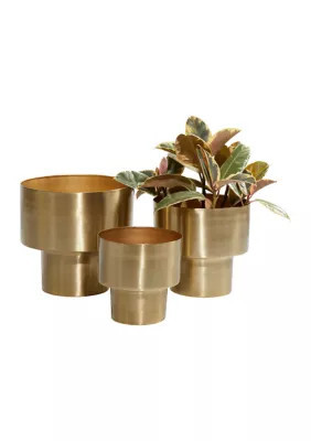 Monroe Lane Glam Metal Planter - Set of 3, Gold | Belk