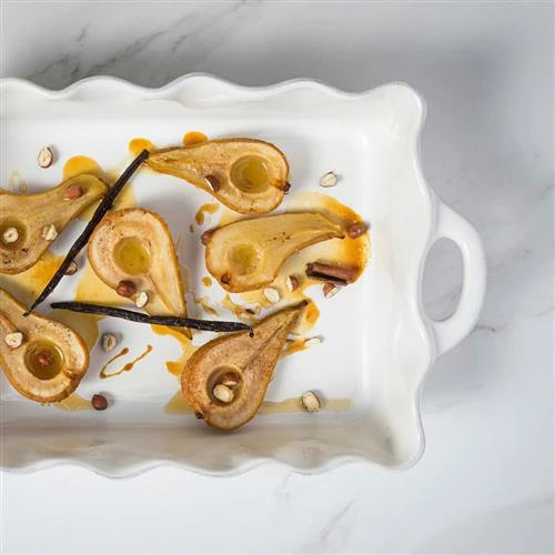 Cook & Host Modern White Stoneware Rectangular Baking Dish | Kathy Kuo Home