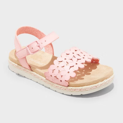 Toddler Maisie Cut-Out Floral Footbed Sandals - Cat & Jack™ Pink 6T | Target