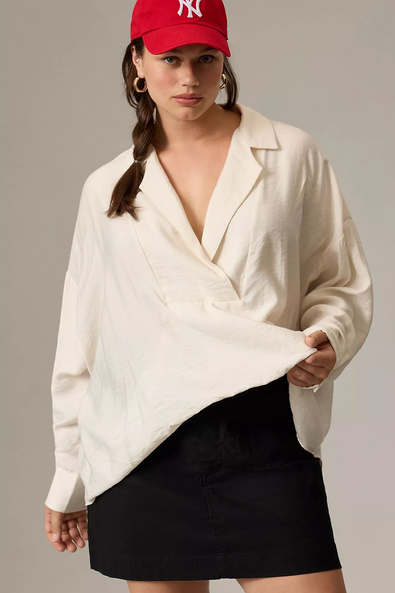 The Dylon Long-Sleeve Wide-Placket Top | Anthropologie (US)