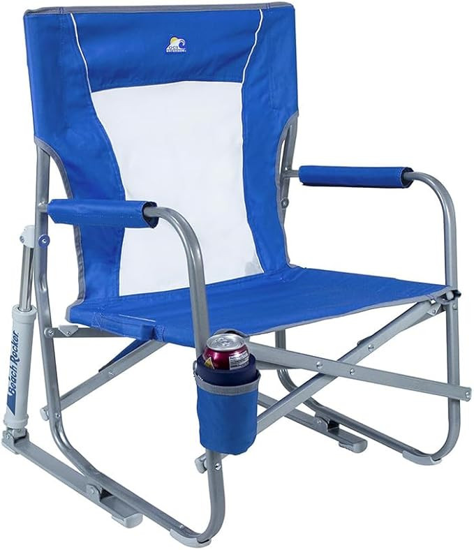 GCI Outdoor Waterside Beach Rocker Folding Beach Chair & Portable Rocking Chair, Saybrook Blue | Amazon (US)