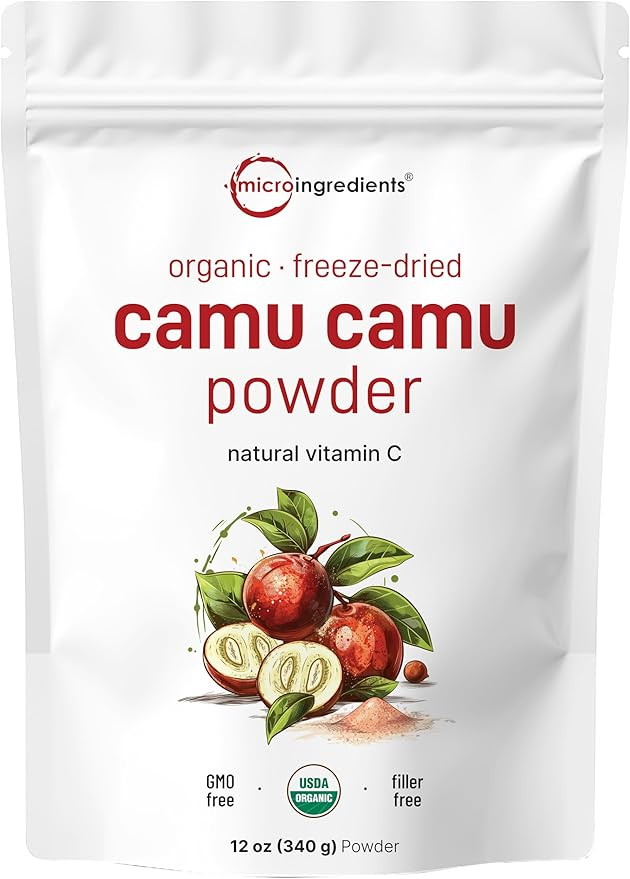 Organic Camu Camu Powder, 12 oz | High Natural Vitamin C Level | Fresh Freeze-Dried Berries Sourc... | Amazon (US)