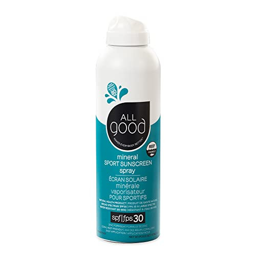 All Good Sport Sunscreen Spray - UVA/UVB Broad Spectrum SPF 30 - Water Resistant, Coral Reef Friendly - Zinc, Calendula, Aloe (6 oz) | Amazon (US)