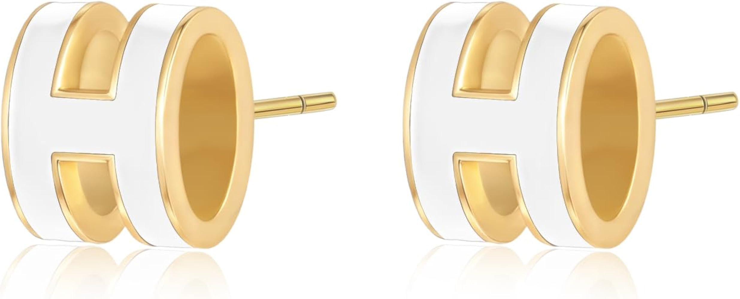 H Letter Earrings for Women 18K Gold Plated Earrings Gold Stud Earrings for Women Hypoallergenic ... | Amazon (US)