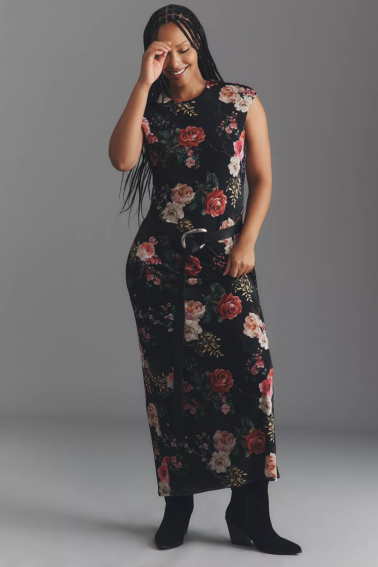 AFRM Short-Sleeve Slim Mesh Maxi Dress | Anthropologie (US)