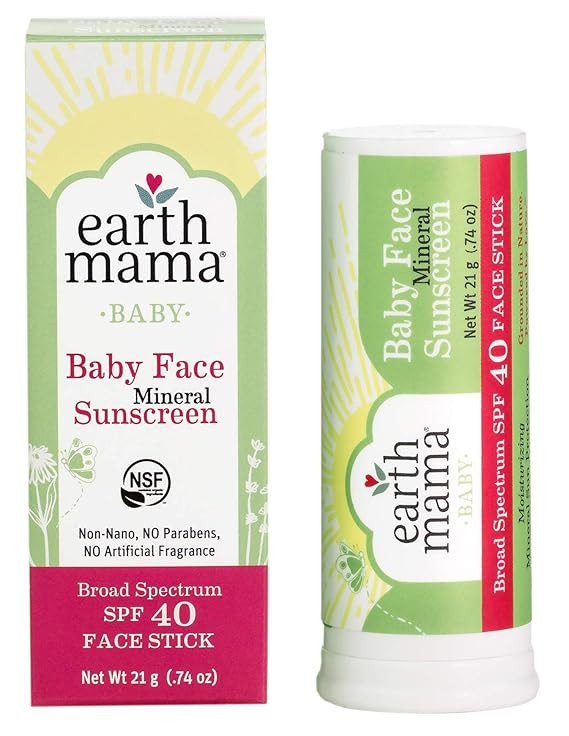 Baby Face Mineral Sunscreen Face Stick SPF 40 by Earth Mama | Reef Safe, Non-Nano Zinc, Contains ... | Amazon (US)