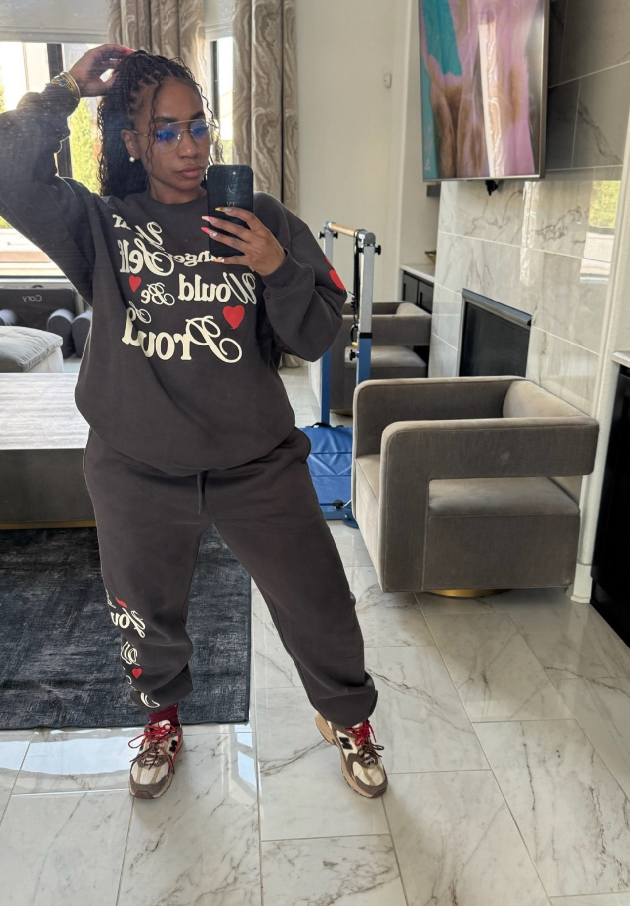 Currently on sale!! “Proud of You” sweatsuit find! Paired with my New Balance for a comfy but stylish fit! 

#LTKFindsUnder100 #LTKFallSale #LTKStyleTip