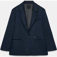Zara - Striped Oversize Blazer - Dark Navy - S - Woman | Zara UK