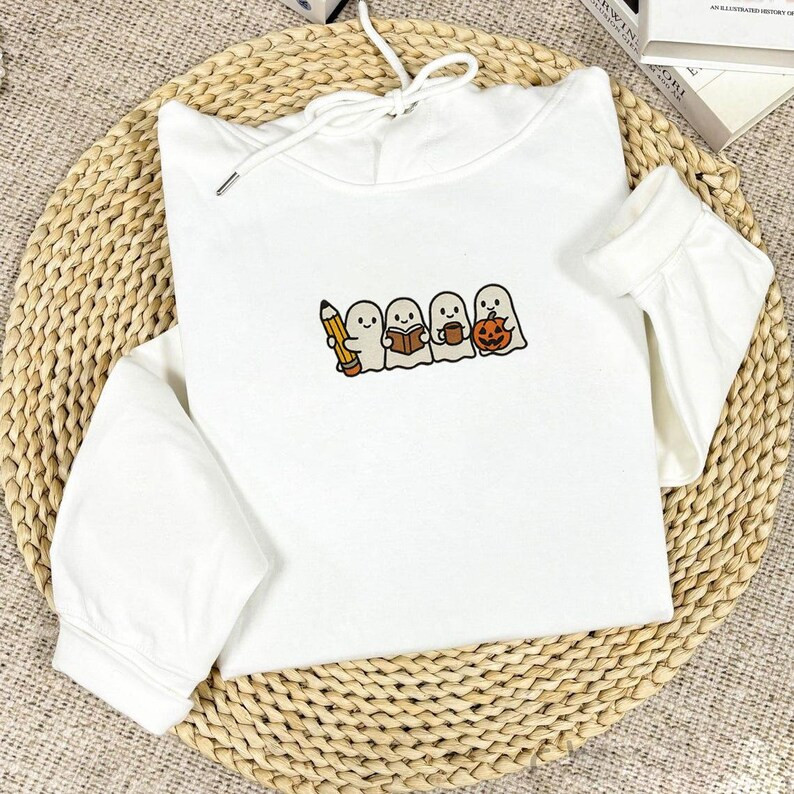 Embroidered Halloween Teacher Sweatshirt, Spooky Teacher Shirts, Halloween Gift for Teacher, Ghos... | Etsy (US)