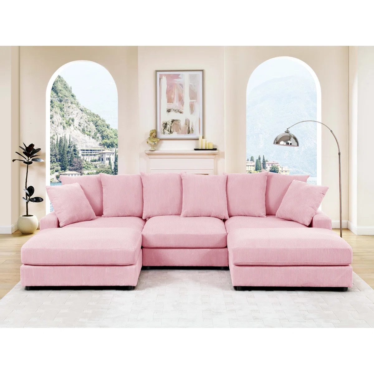 Ashira Wide Reversible Modular Corner Sectional with Ottoman | Wayfair North America