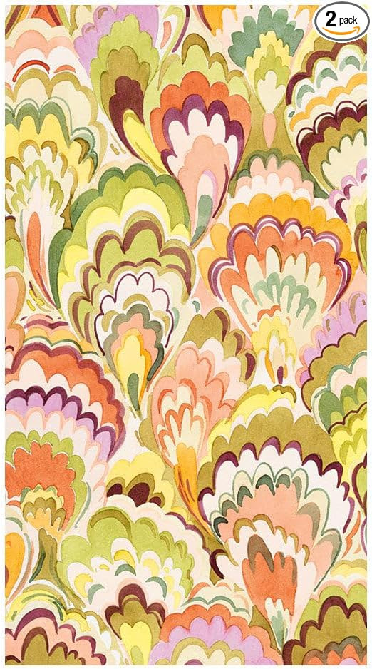 Caspari Marbled Ceramica Rspbrry & Chartreuse Guest Towel Napkins - 15 Guest Towel Napkins per Pa... | Amazon (US)