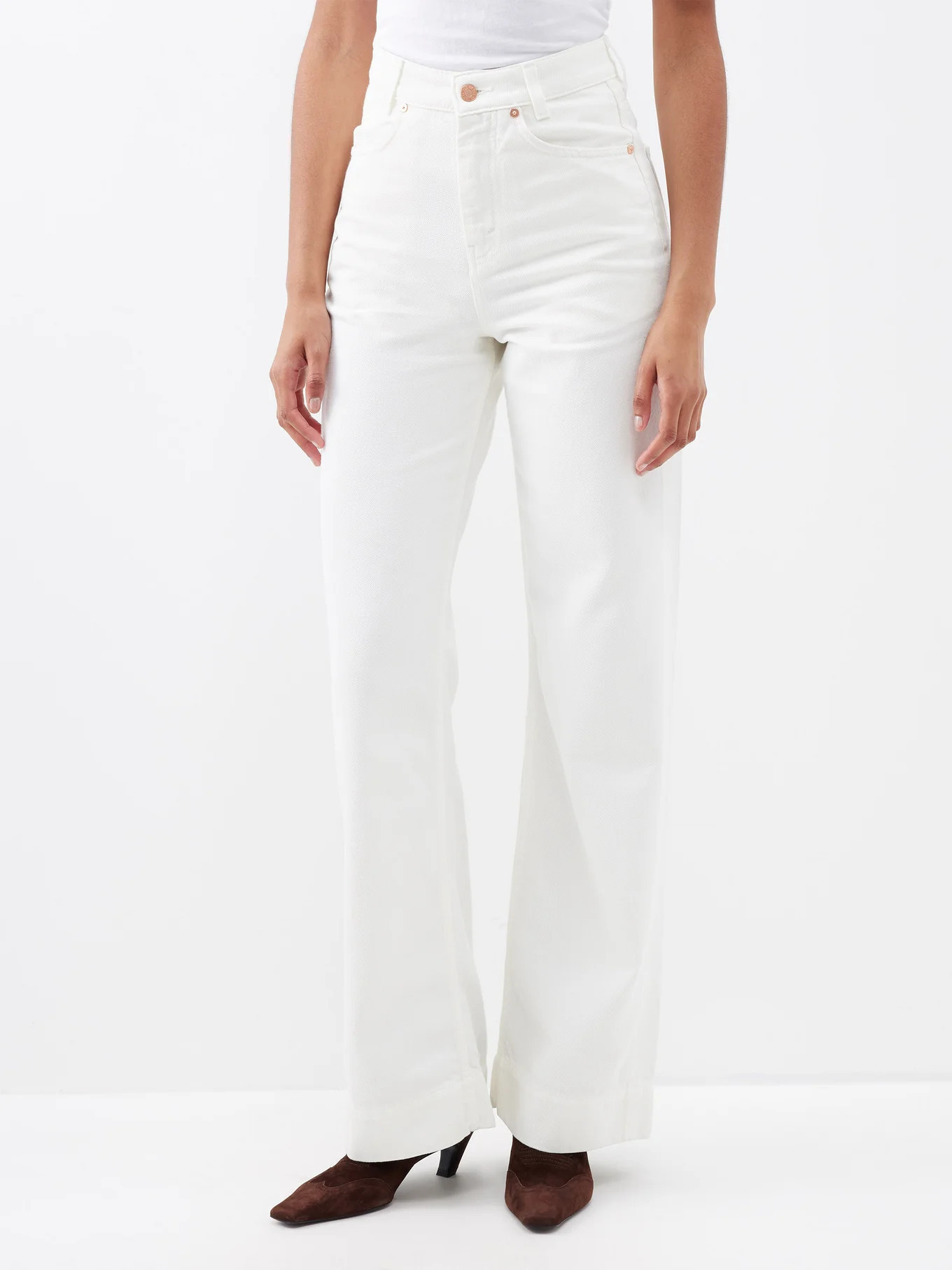 Pure organic cotton-blend wide-leg jeans | Matches (UK)