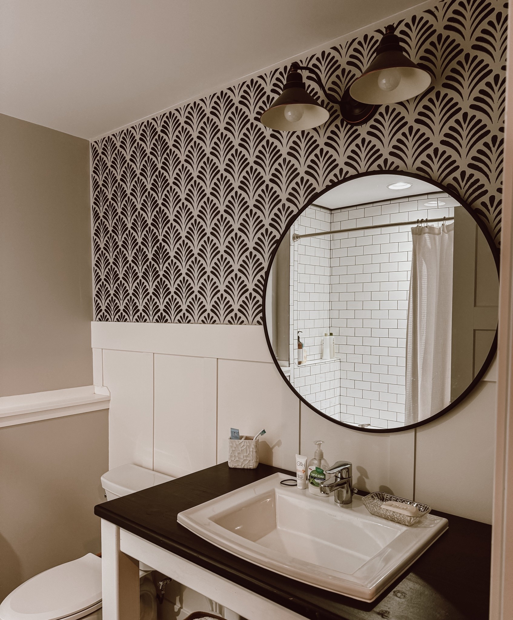 I stenciled this wall a few years ago & still love it everytime I come down here! Needs a few extra touches but it’s one of my favs! 

#LTKStyleTip #LTKHome #LTKFamily